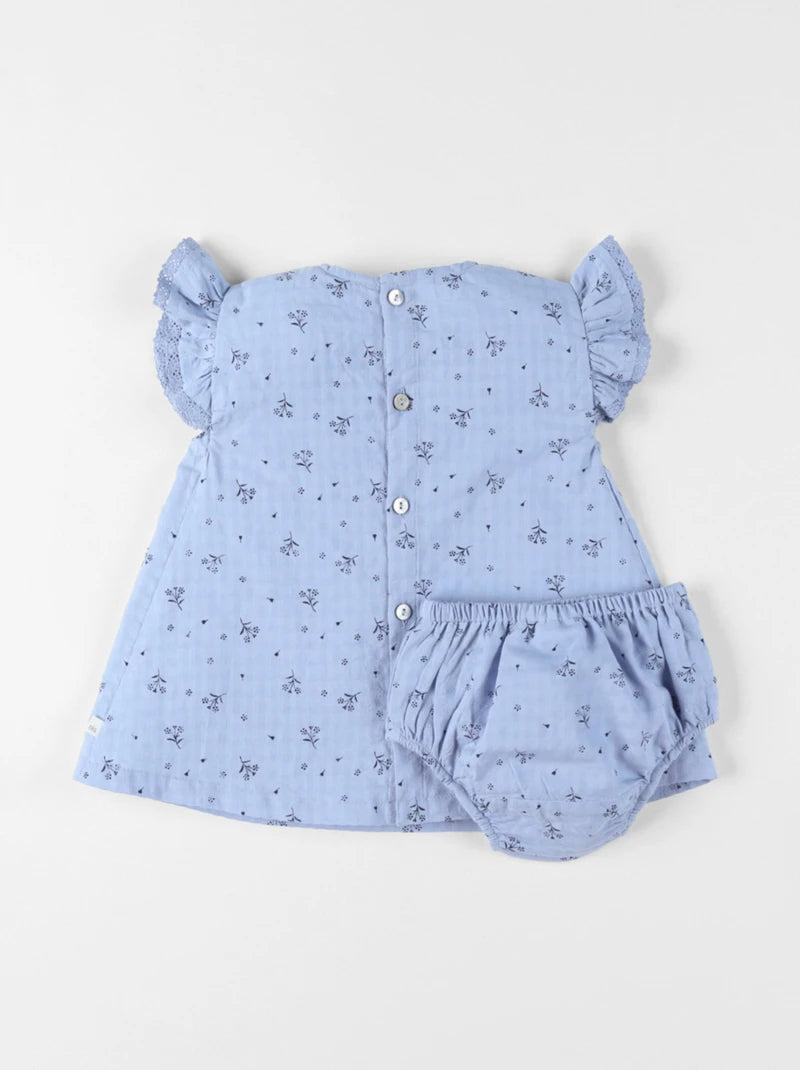 Nookies Dress With Bloomer Blue - Little Blue Flower (9M)