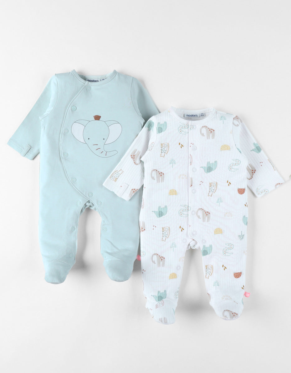 Nookies Set Of 2 By Pyjamas- Jersey - Crazy Safari (0M)