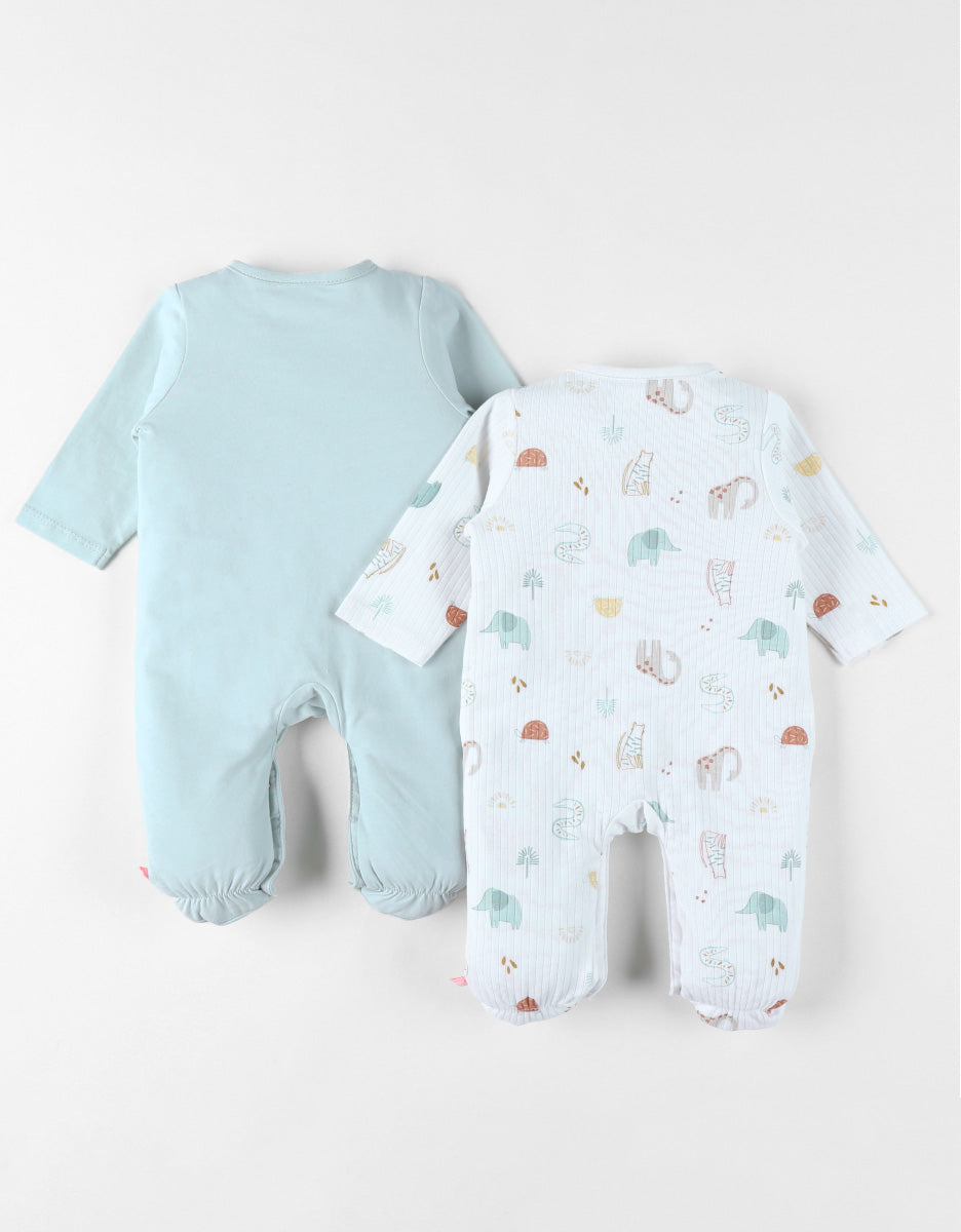 Nookies Set Of 2 By Pyjamas- Jersey - Crazy Safari (0M)
