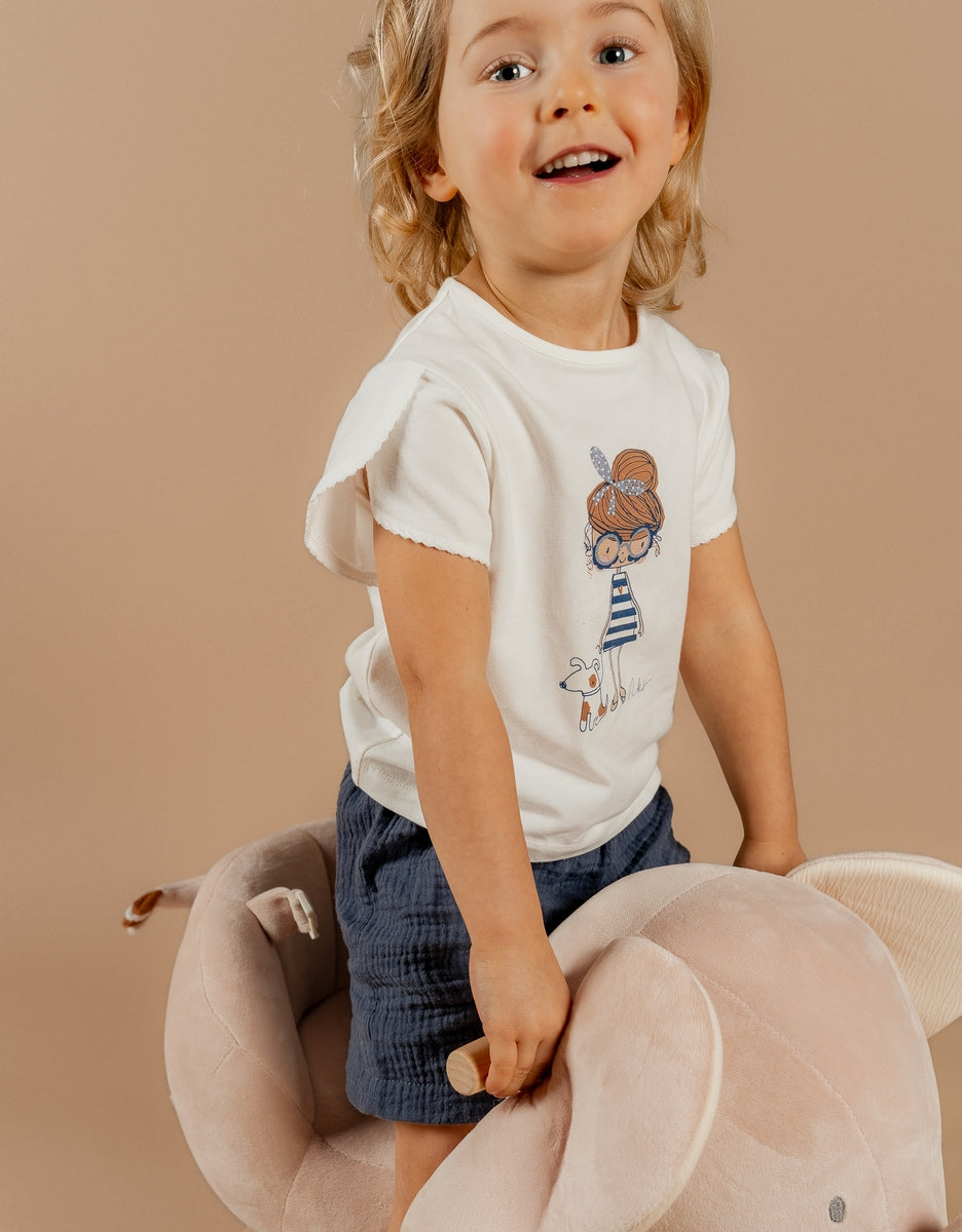 Nookies Set T-Shirt With Shorts - Little Blue Flower (9M)