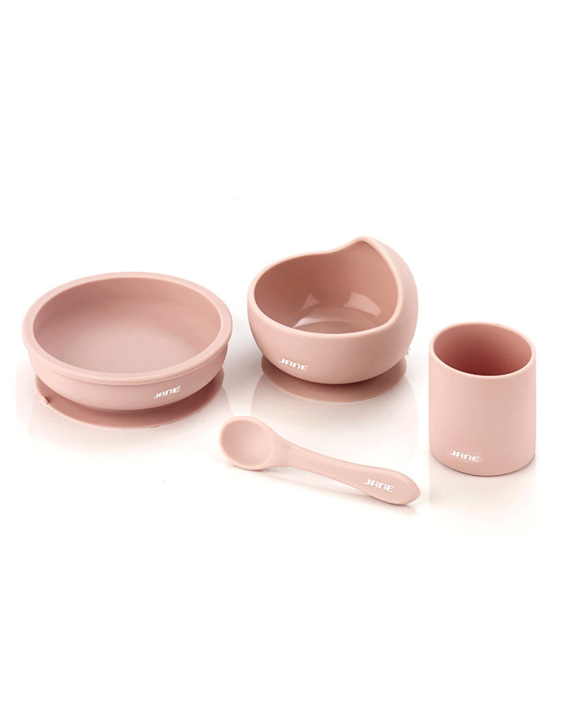 jane silicone baby dinner set pink feeding set