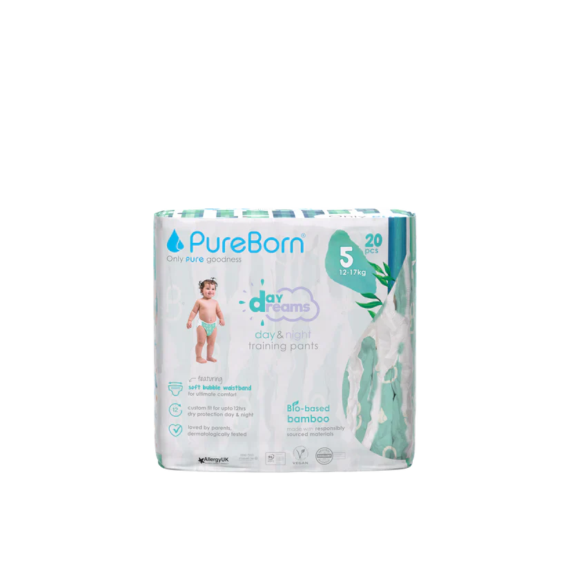Pureborn Single Pack Day Dreams Training Pants Made with bio-based bamboo material - Ultra-Soft