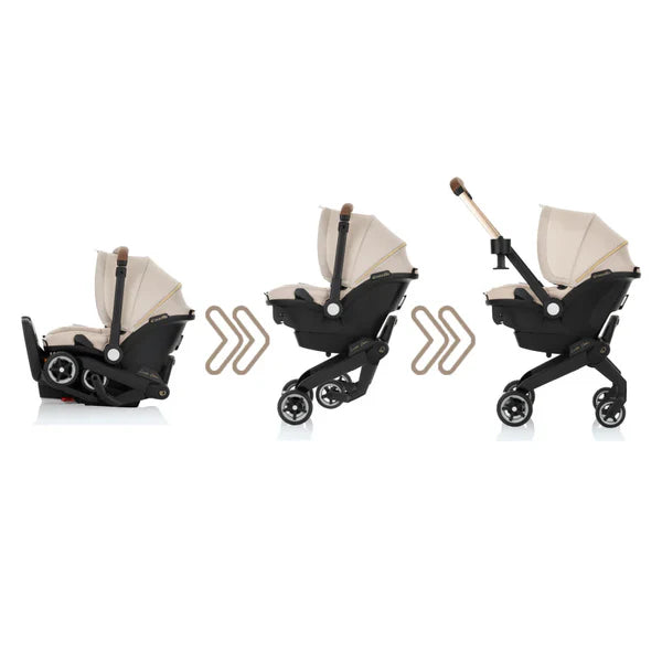 evenflo shyft dualride carseat + stroller champagne