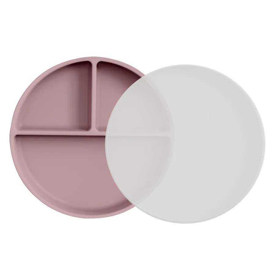 Moonkie Silicone Suction Plate with Lid – Divided Toddler Plate