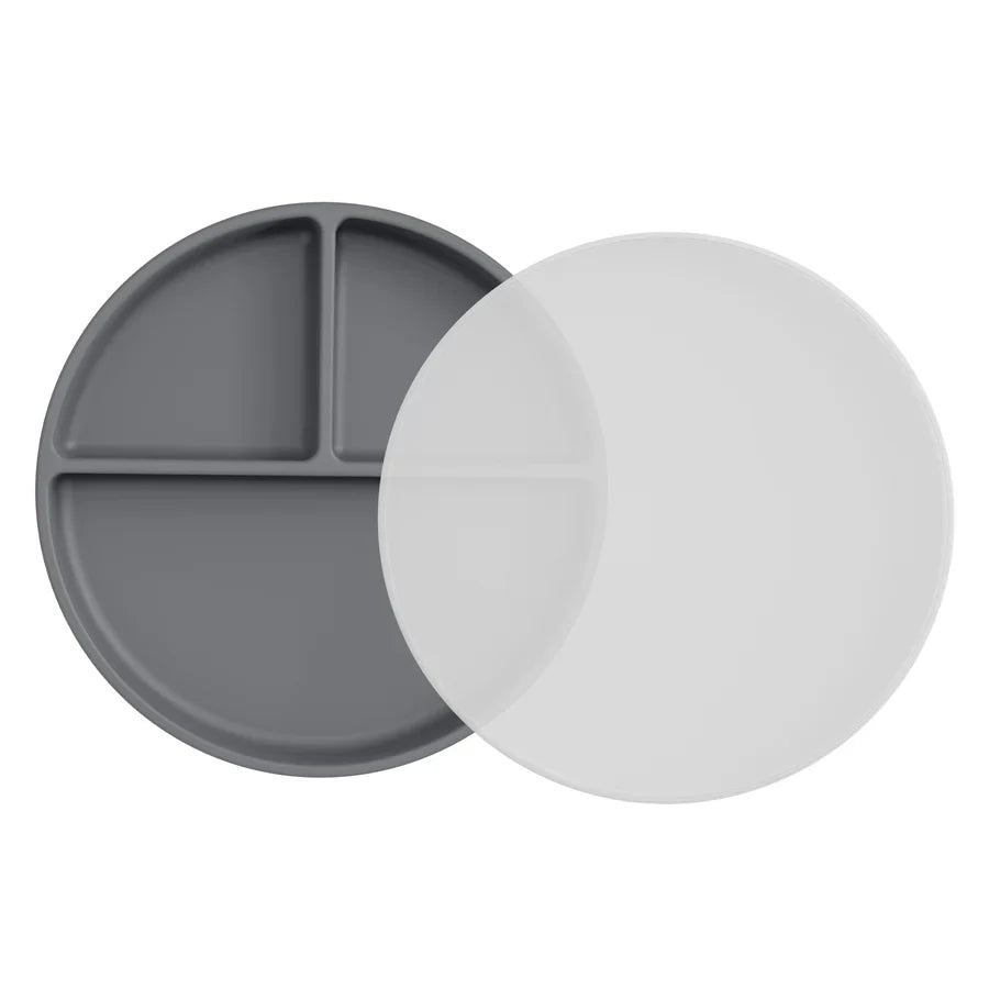 Moonkie Silicone Suction Plate with Lid – Divided Toddler Plate