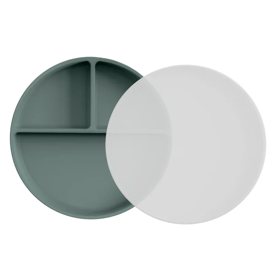 Moonkie Silicone Suction Plate with Lid – Divided Toddler Plate