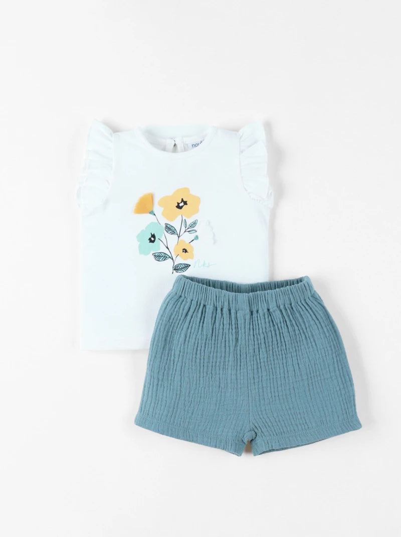 Nookies Set T-Shirt With Shorts - English Garden (6M)