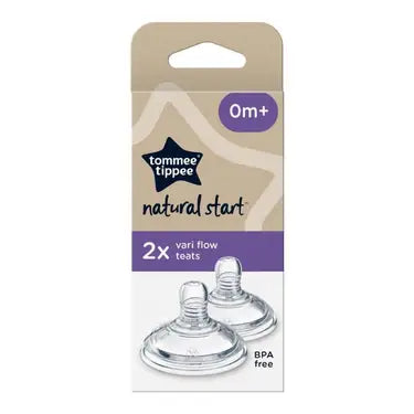 tommee tippee  (0m+) 2xaac vari flow teats
