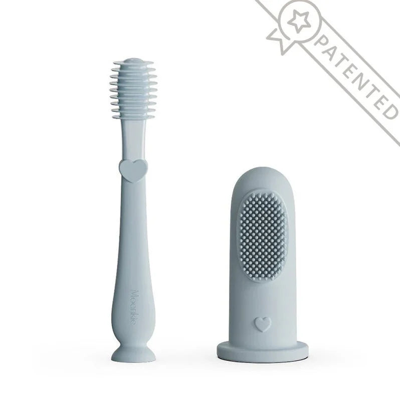 Moonkie Baby Oral Care Set – Silicone Finger Toothbrush & Tongue Cleaner (0M+)