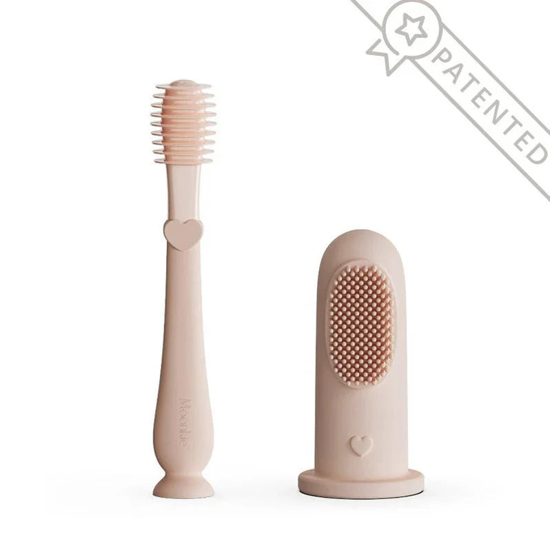 Moonkie Baby Oral Care Set – Silicone Finger Toothbrush & Tongue Cleaner (0M+)
