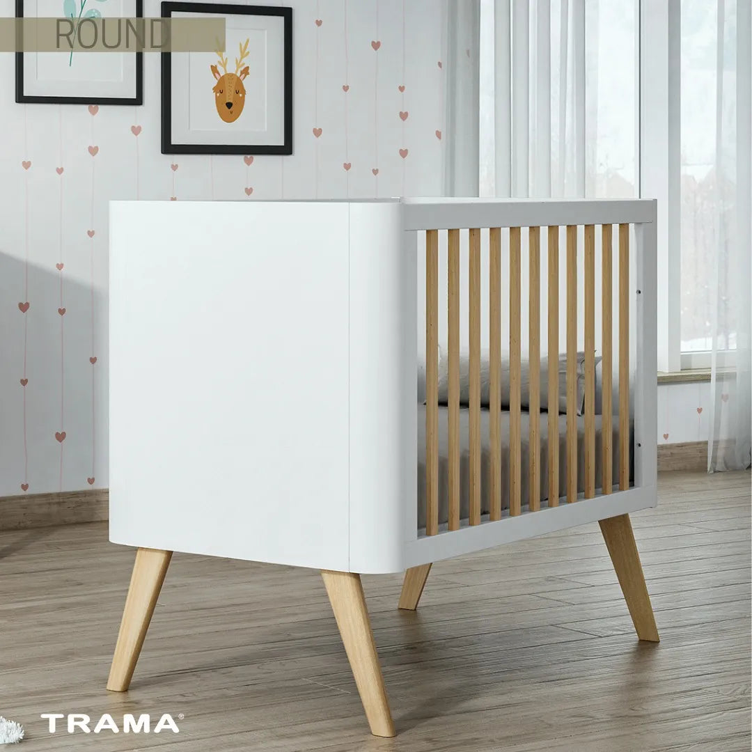 trama round cot bed baby crib convertible cot bed