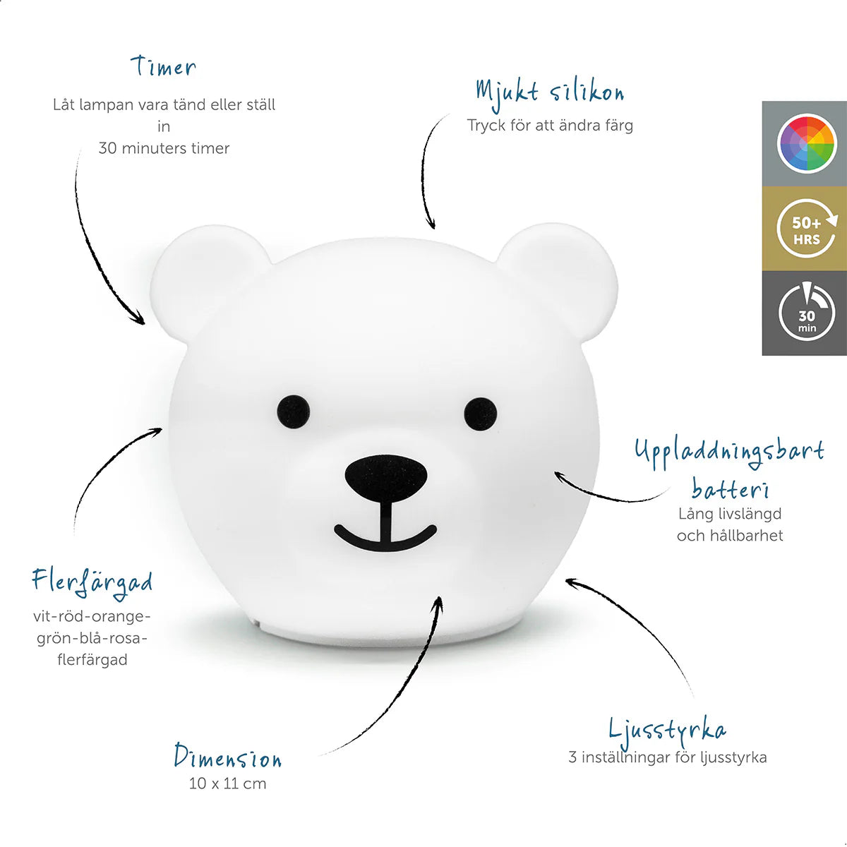 zazu bor bear silicone night light rechargeable baby lamp