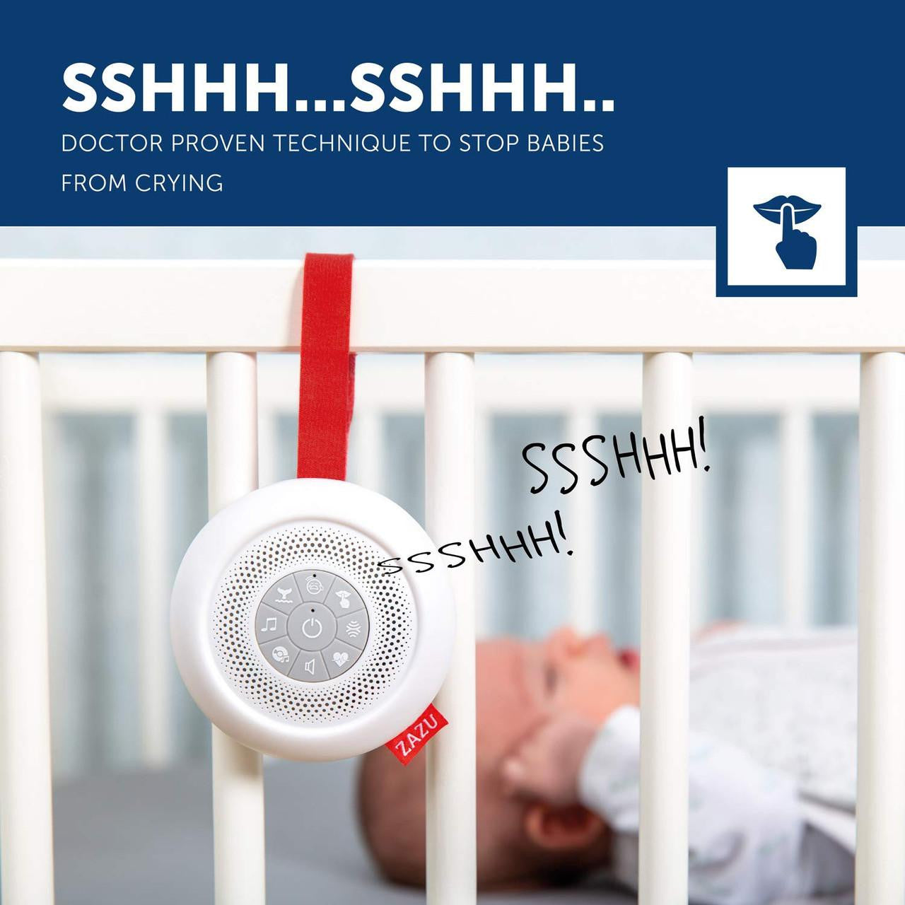 zazu portable baby soother with sound machine and cry sensor